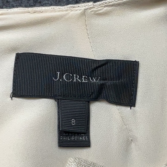 J. Crew Beige Shimmer Metallic 100% Linen Shift Dress Gold Grommets Size 8 Med M - Picture 6 of 9